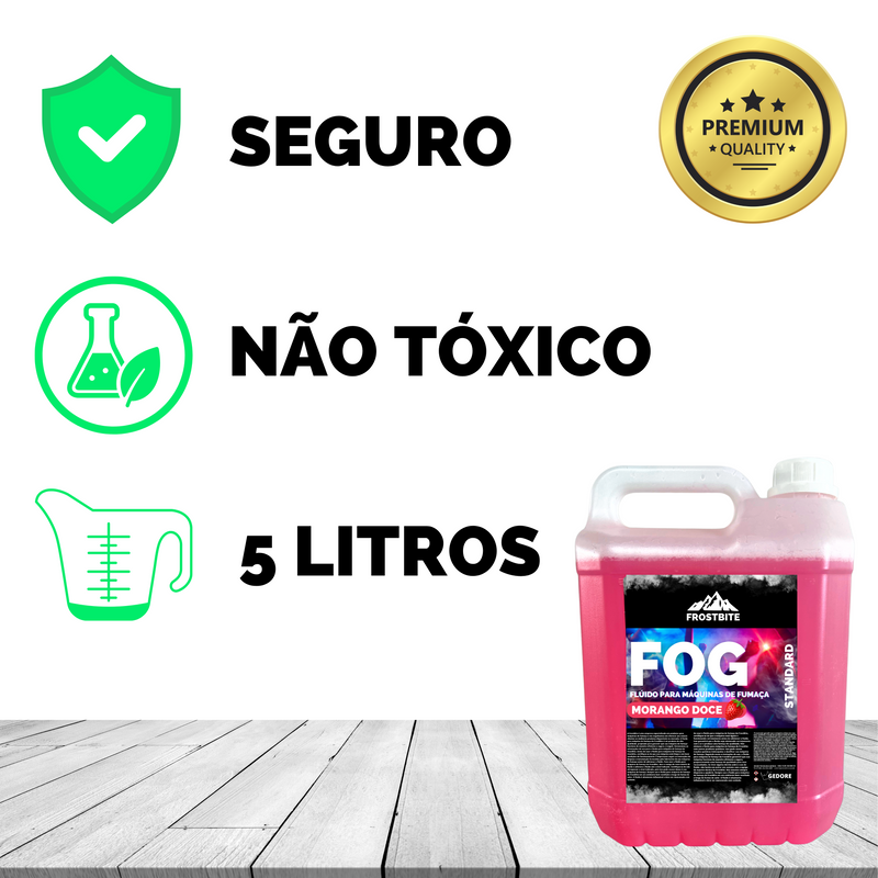 Líquido Fluído Maquina De Fumaça Dj 5 Litros Morango Doce - Frostbite